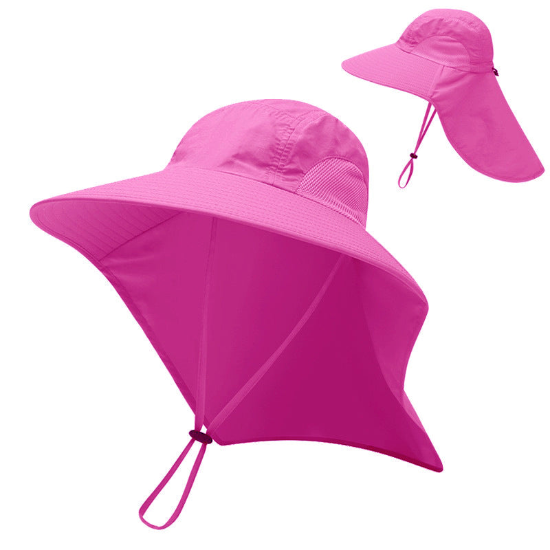 Water-resistant sunhat with removable neck flap, ideal for sunny outdoor activities