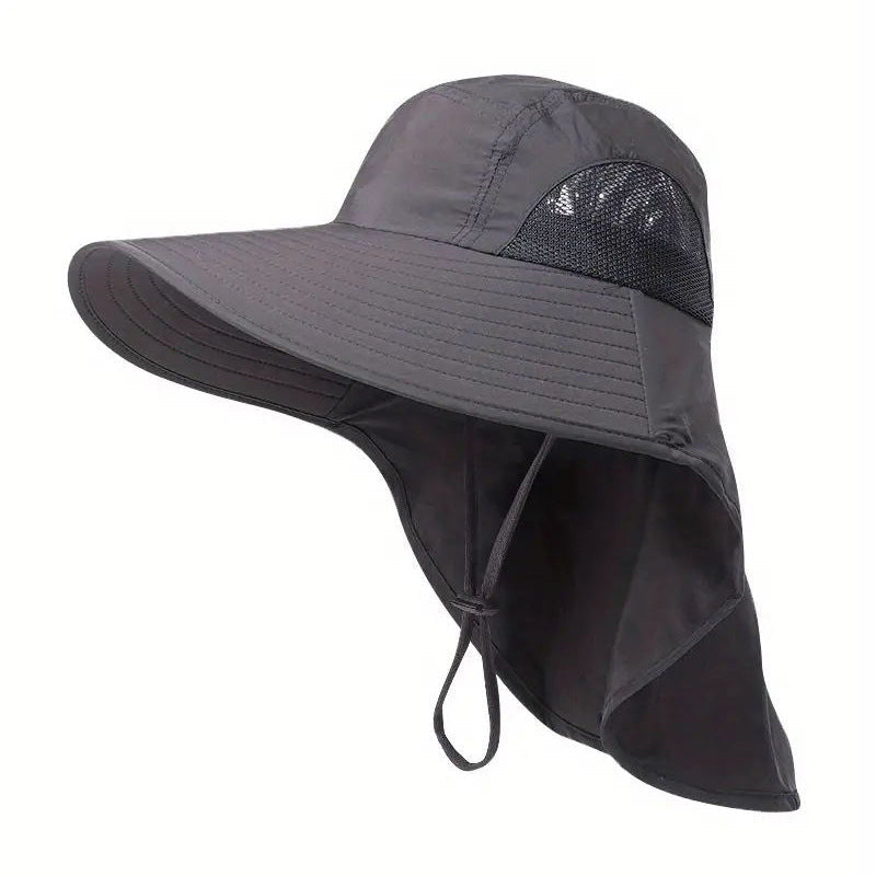Lightweight and foldable unisex sunhat with neck flap for easy portability and UV protection