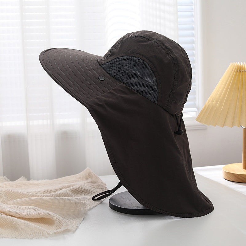 Gray sunhat with neck flap for superior UV protection, suitable for all outdoor sports