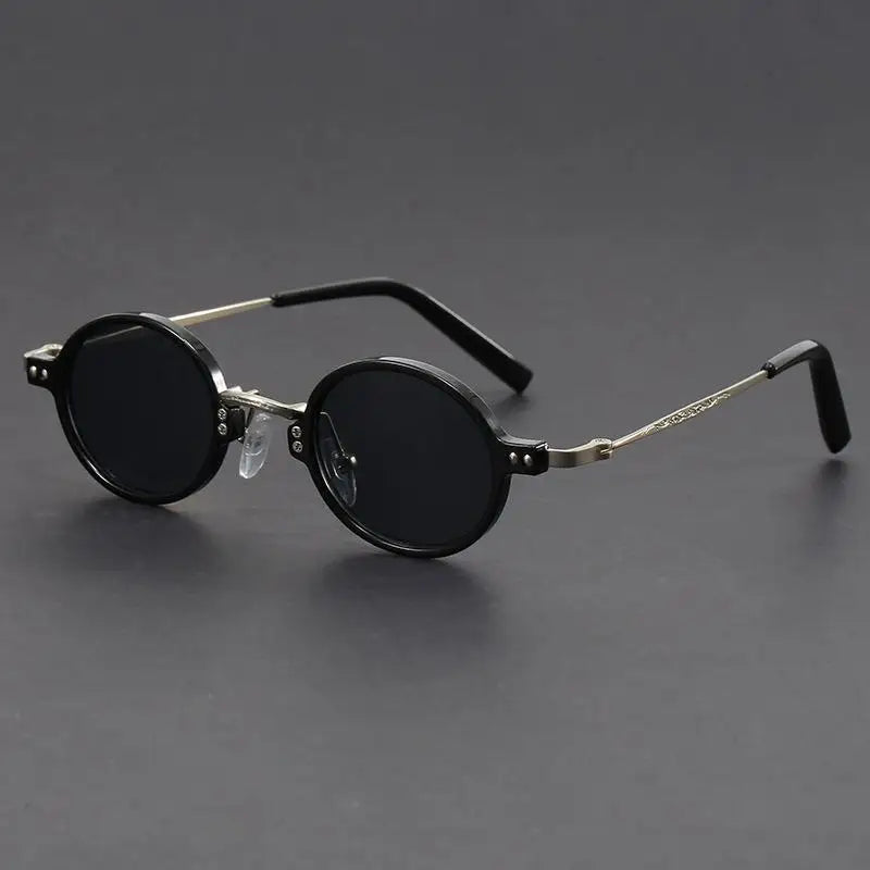 Leopard print oval vintage sunglasses, a trendy unisex eyewear accessory for a bold look.
