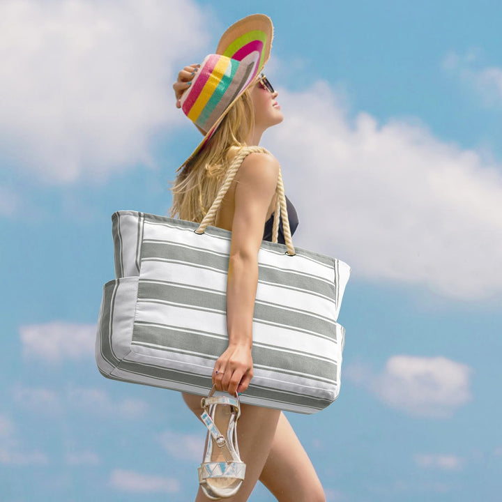 Essential waterproof beach bag, ensuring your items stay dry & protected.