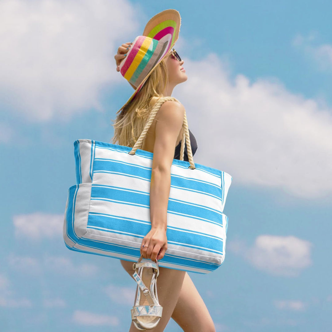Durable sandproof oversized travel bag, a must-have for summer adventures.