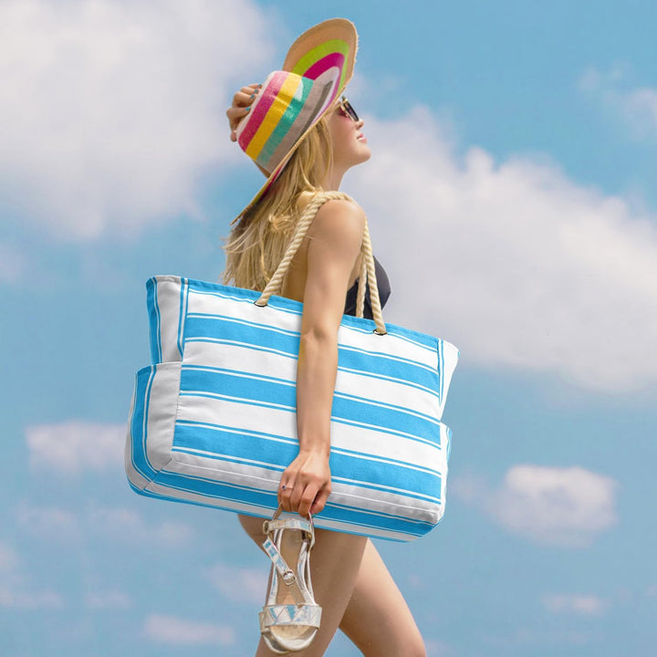 Durable sandproof oversized travel bag, a must-have for summer adventures.