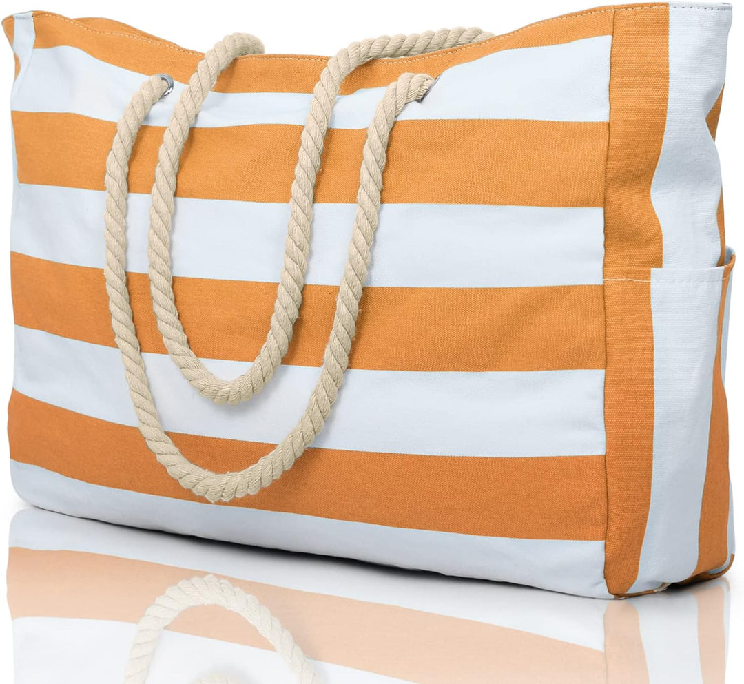 Spacious tote for beach, pool, travel, offering waterproof & sandproof features.