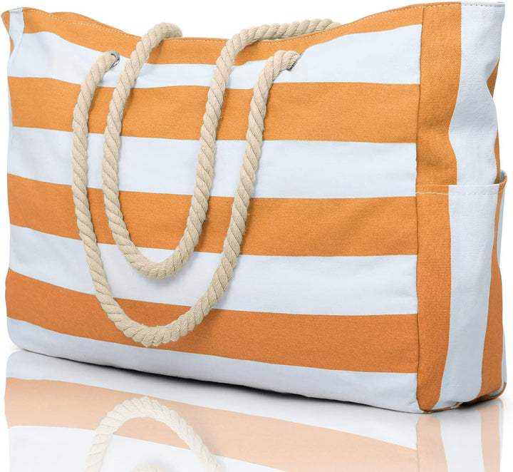 Spacious tote for beach, pool, travel, offering waterproof & sandproof features.