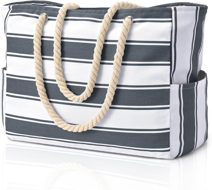 Versatile unisex beach tote, keeps items dry & sand-free for pool or beach.