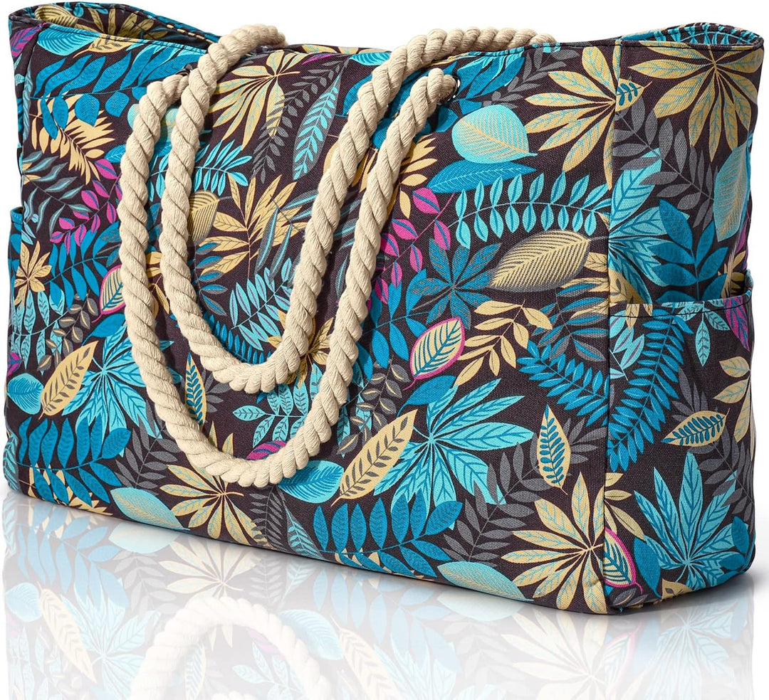 Practical sandproof & waterproof oversized beach tote, keeps everything safe.