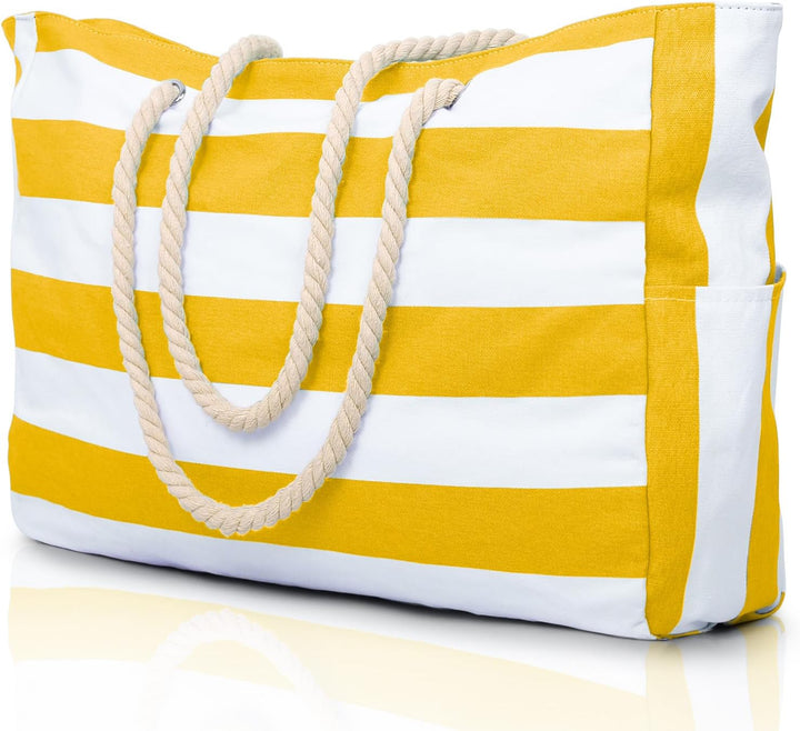 Practical unisex beach bag, designed for carrying towels, snacks, and gear.