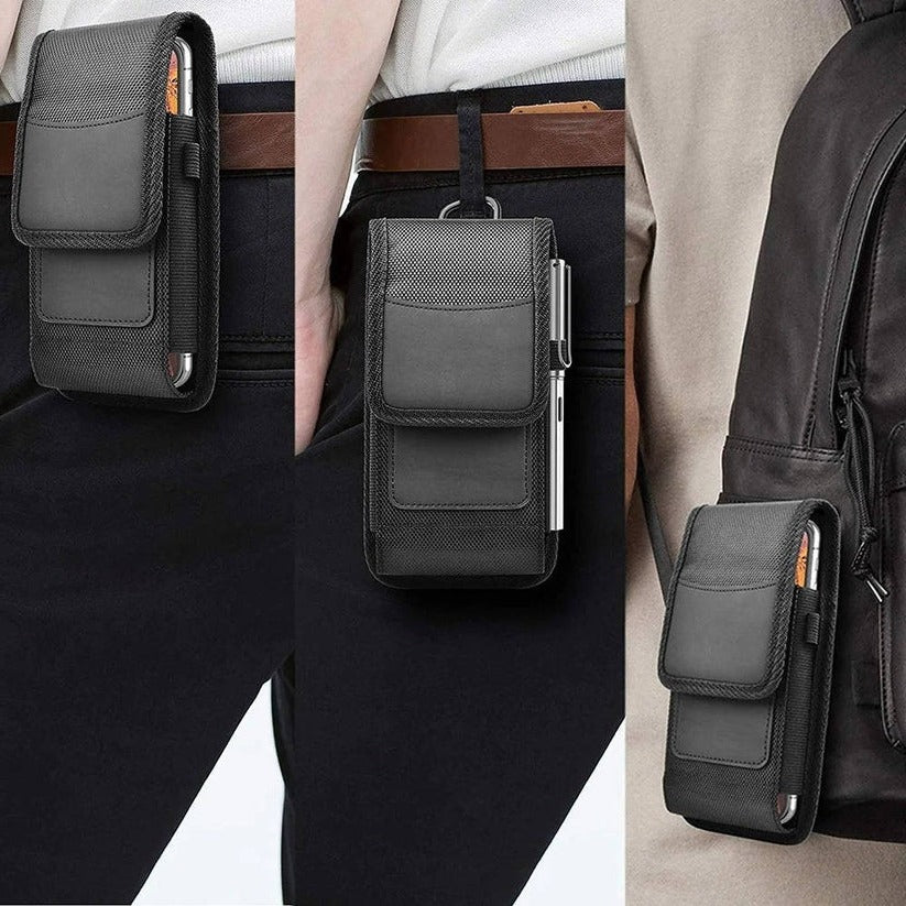 Versatile unisex Oxford cloth phone accessory belt clip, ideal for secure outdoor gear storage.