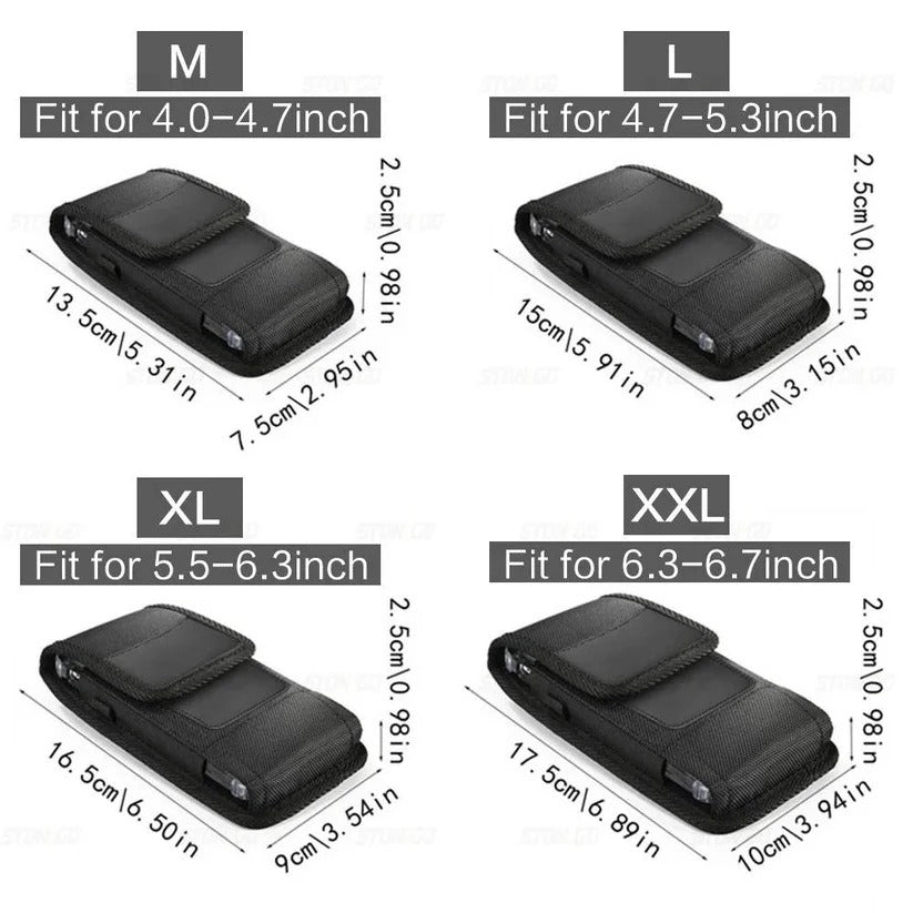 Durable Oxford cloth cell phone belt clip holster, a secure and practical hands-free accessory.