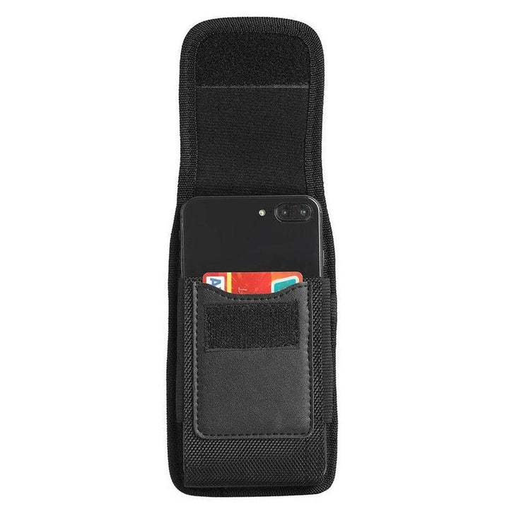 Secure unisex belt clip case for phones, made from durable Oxford cloth, great for outdoor use.