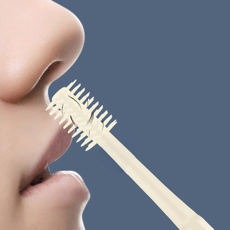 Close-up of manual nose hair trimmer blades, precision cutting, safe and effective