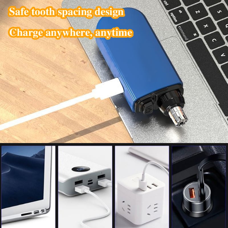 Unisex personal care device: portable nose & ear hair trimmer, showing LED indicator