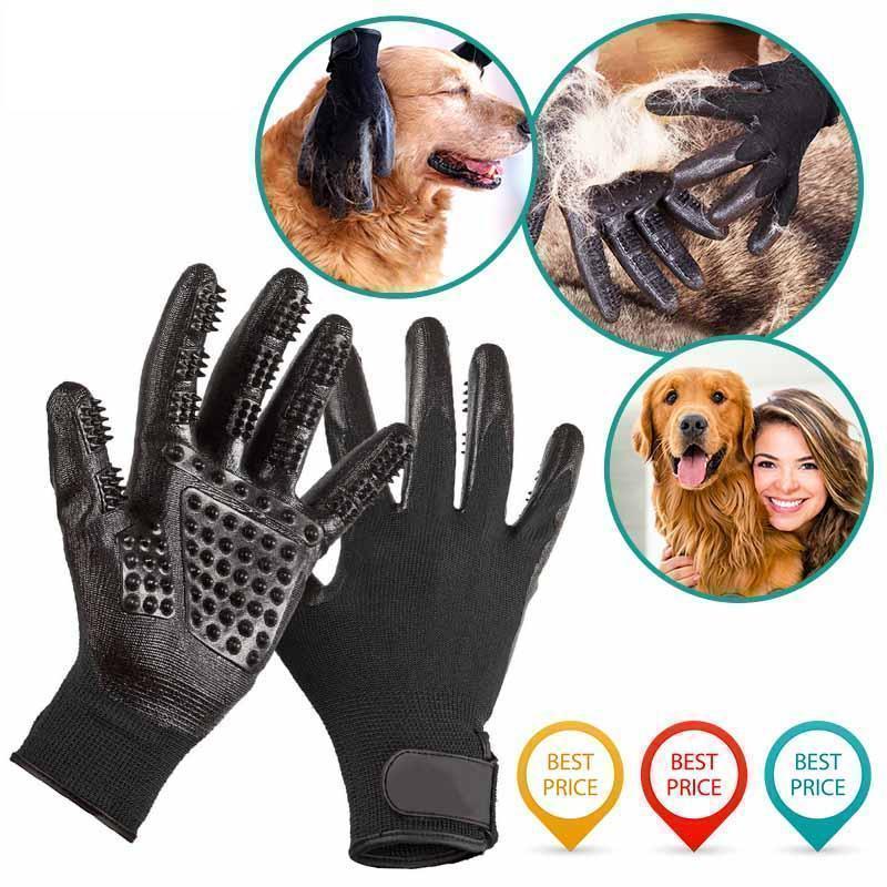Unisex pet grooming & deshedding gloves for effective dog & cat hair removal. Perfect pet care.