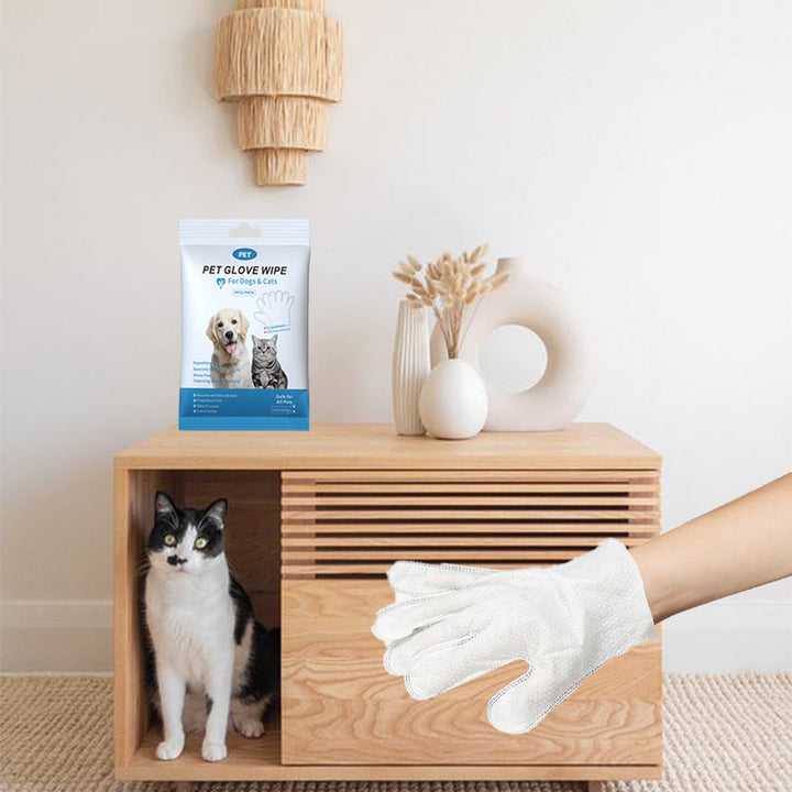 Unisex pet grooming glove wipes for dogs & cats, easy hair removal & cleaning