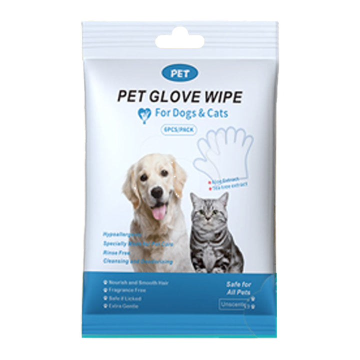 Soft pet grooming glove wipes, excellent for removing loose hair and dirt on pets