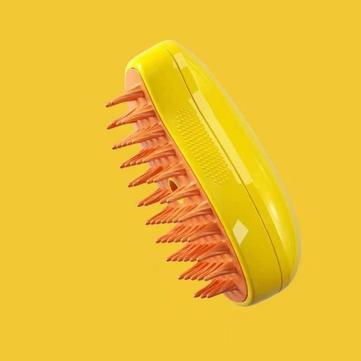 Gentle unisex pet steam brush for effective hair removal and soothing grooming for dogs and cats.