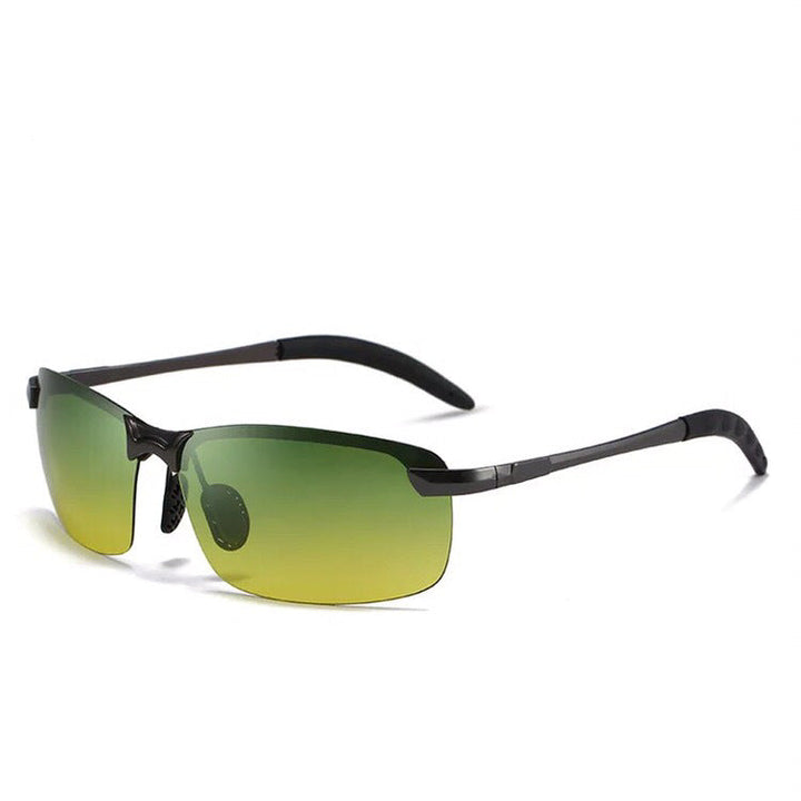 Unisex outdoor sunglasses: photochromic, polarized, anti-glare, provides 100% UV protection.