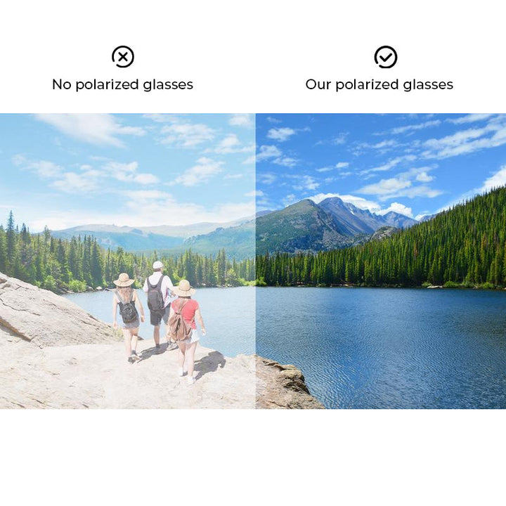 Outdoor photochromic polarized anti-glare sunglasses, unisex, perfect for all lighting.