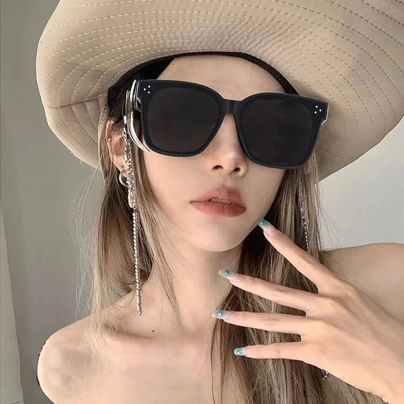 Unisex fit over sunglasses on a model, demonstrating comfortable wear for driving and outdoors