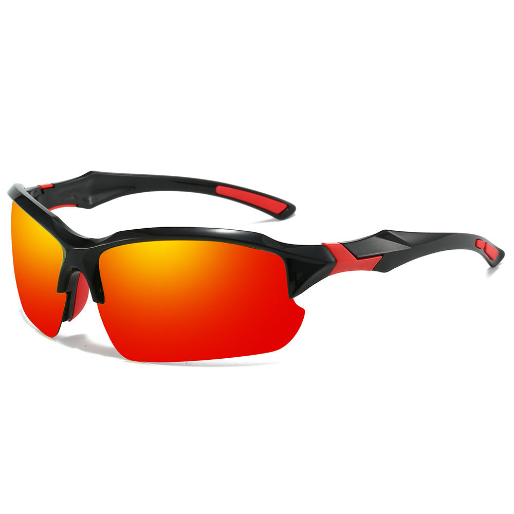 Comfortable unisex sport sunglasses with polarized lenses, lightweight design & secure fit for active lifestyles.