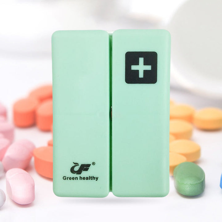Stylish gray magnetic pill organizer, a discreet and compact solution for medication storage