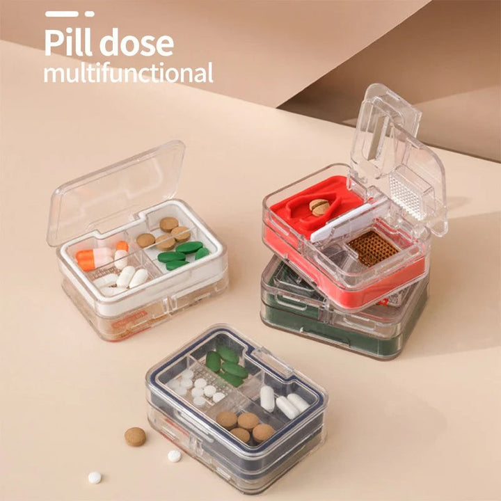 Unisex portable multifunctional medicine organizer, BPA-free, moisture-proof, for travel & home