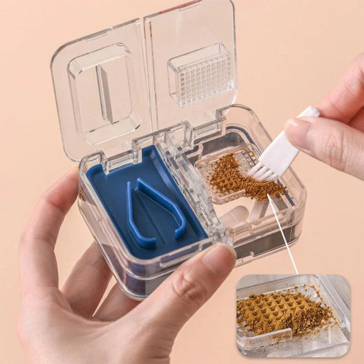 Portable pill box with secure latch, preventing accidental openings during travel