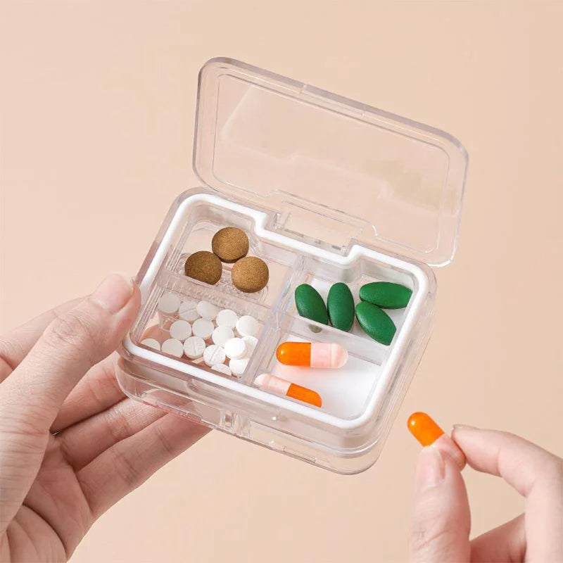 Medicine storage case with multiple compartments, ensuring pills stay organized & secure