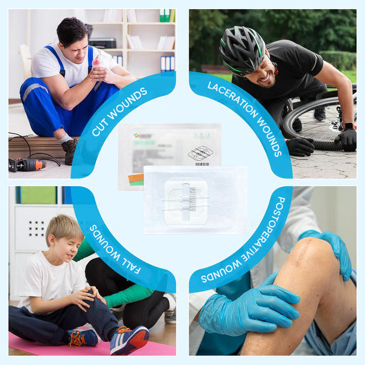 No-suture bandage kit on a outdoor gear background, perfect for travel first aid safety