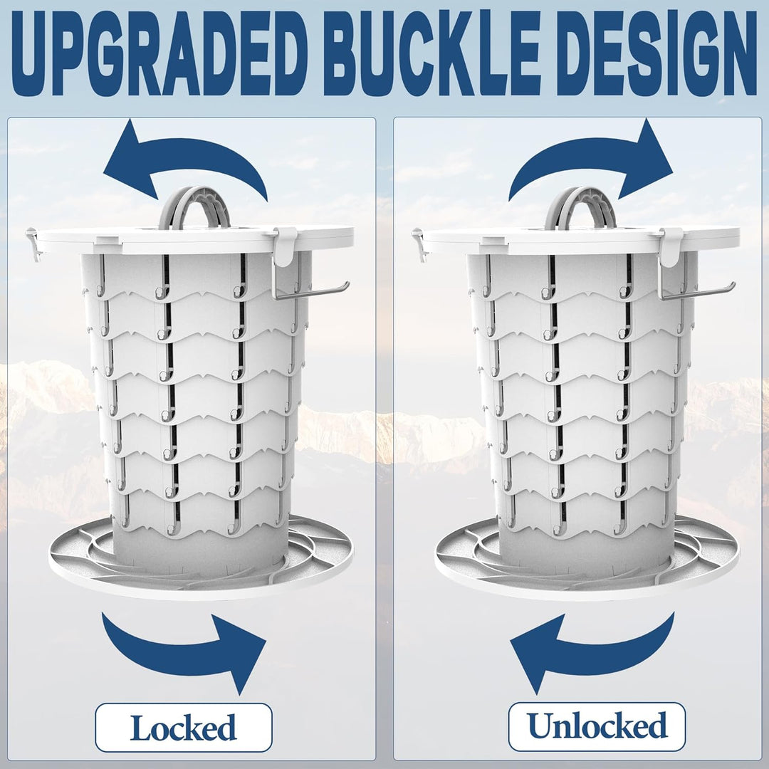 CampMate portable toilet, adjustable for unisex use in outdoor travel & camping.