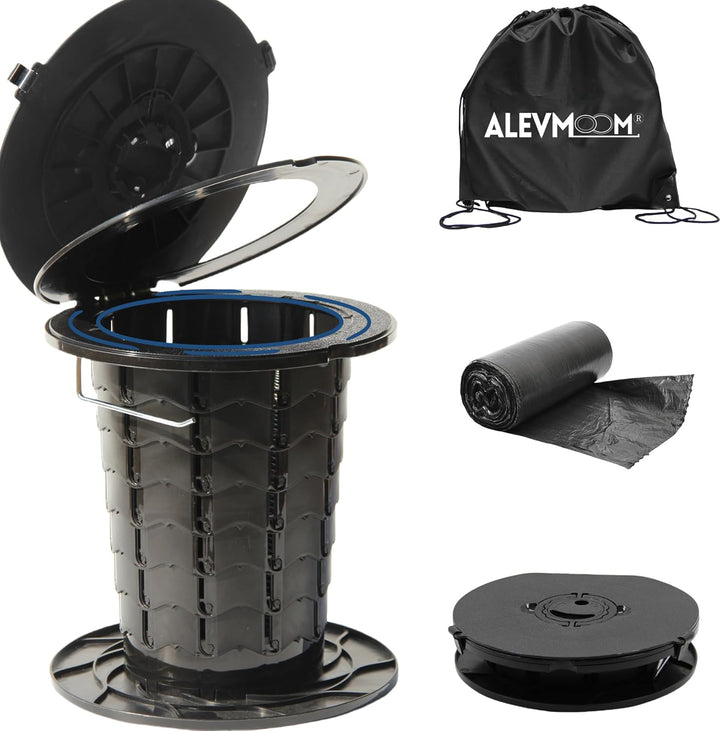 CampMate portable toilet, durable & foldable for hiking, travel & emergency kits.