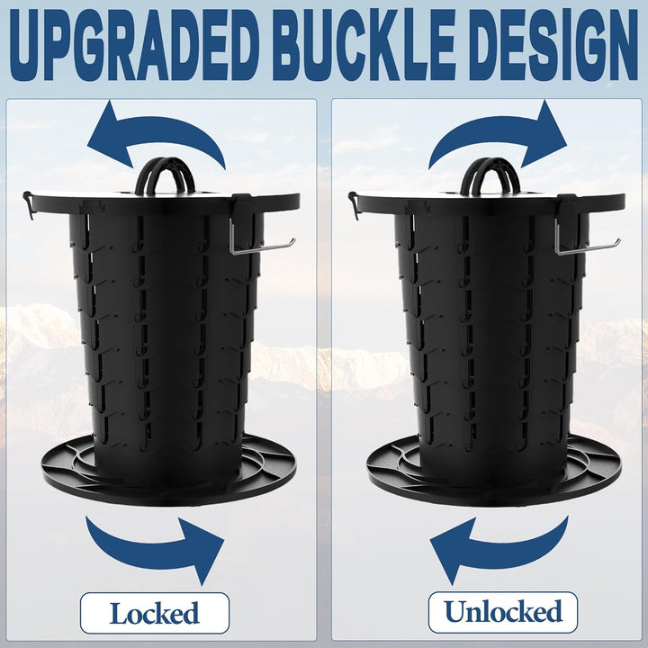 Unisex foldable commode, adjustable height for camping, road trips & emergencies.