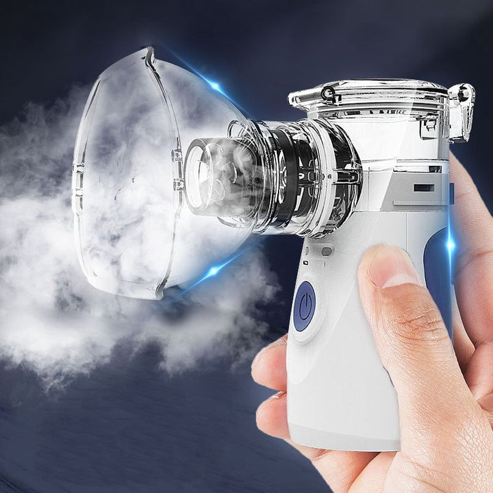 Unisex portable ultrasonic nebulizer for respiratory relief, rechargeable & handheld device.