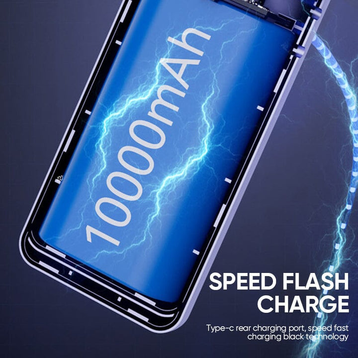 Ergonomic blue handheld fan with USB charging port, perfect for summer essentials