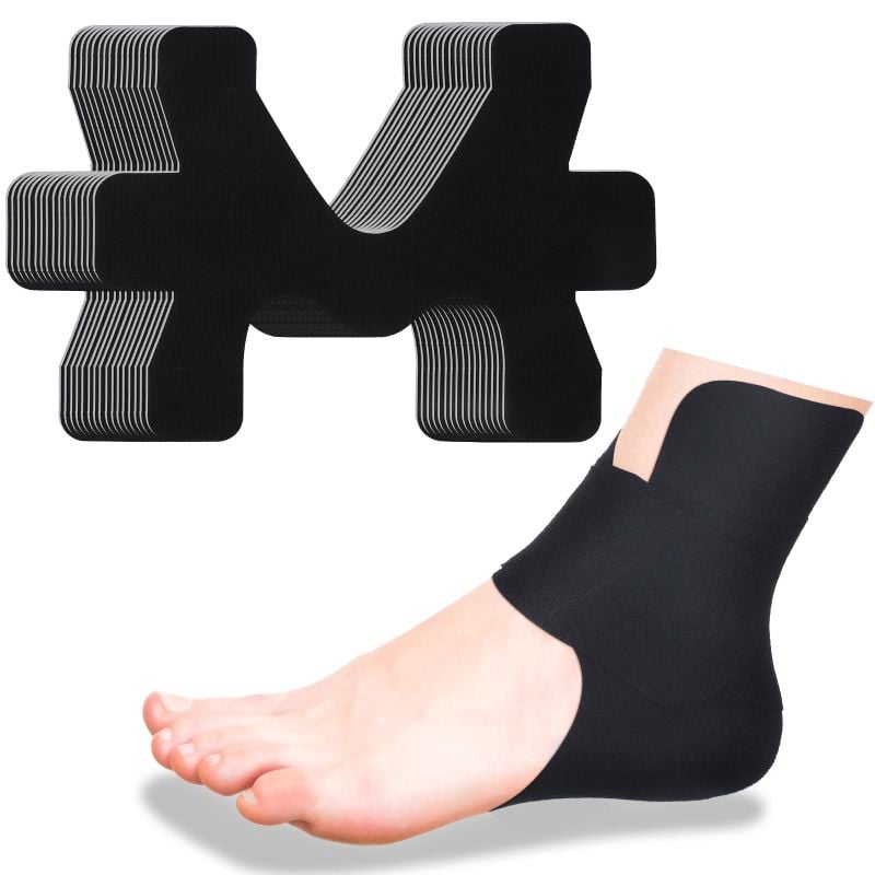 Kinesiology ankle tape application, demonstrating proper placement for muscle support
