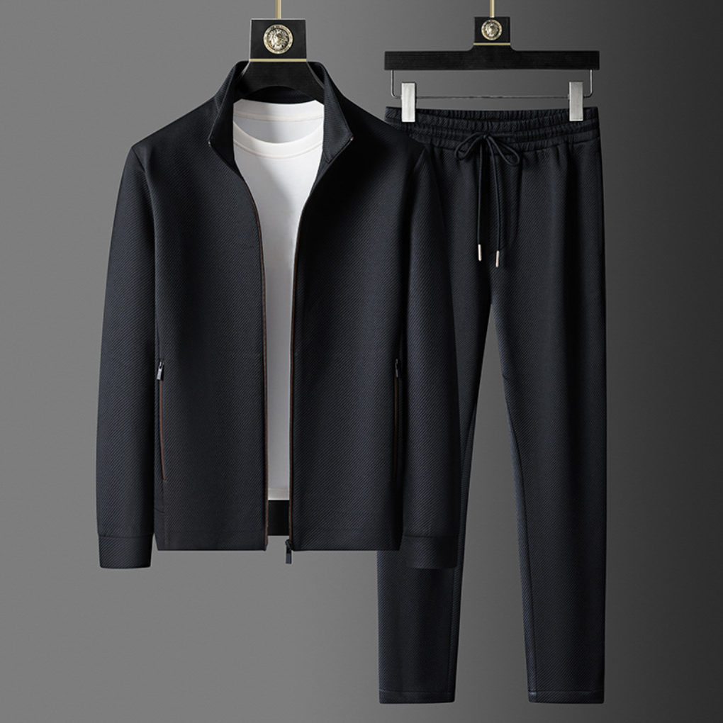 Relaxed fit unisex tracksuit, perfect loungewear & versatile two-piece for spring/fall everyday comfort.