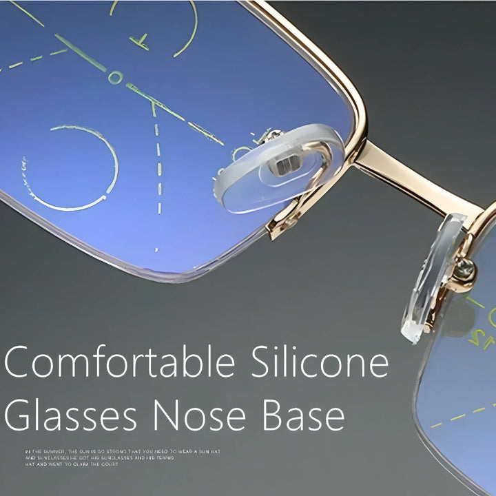Adaptive vision progressive multifocal glasses, perfect for both reading & distance, unisex design.