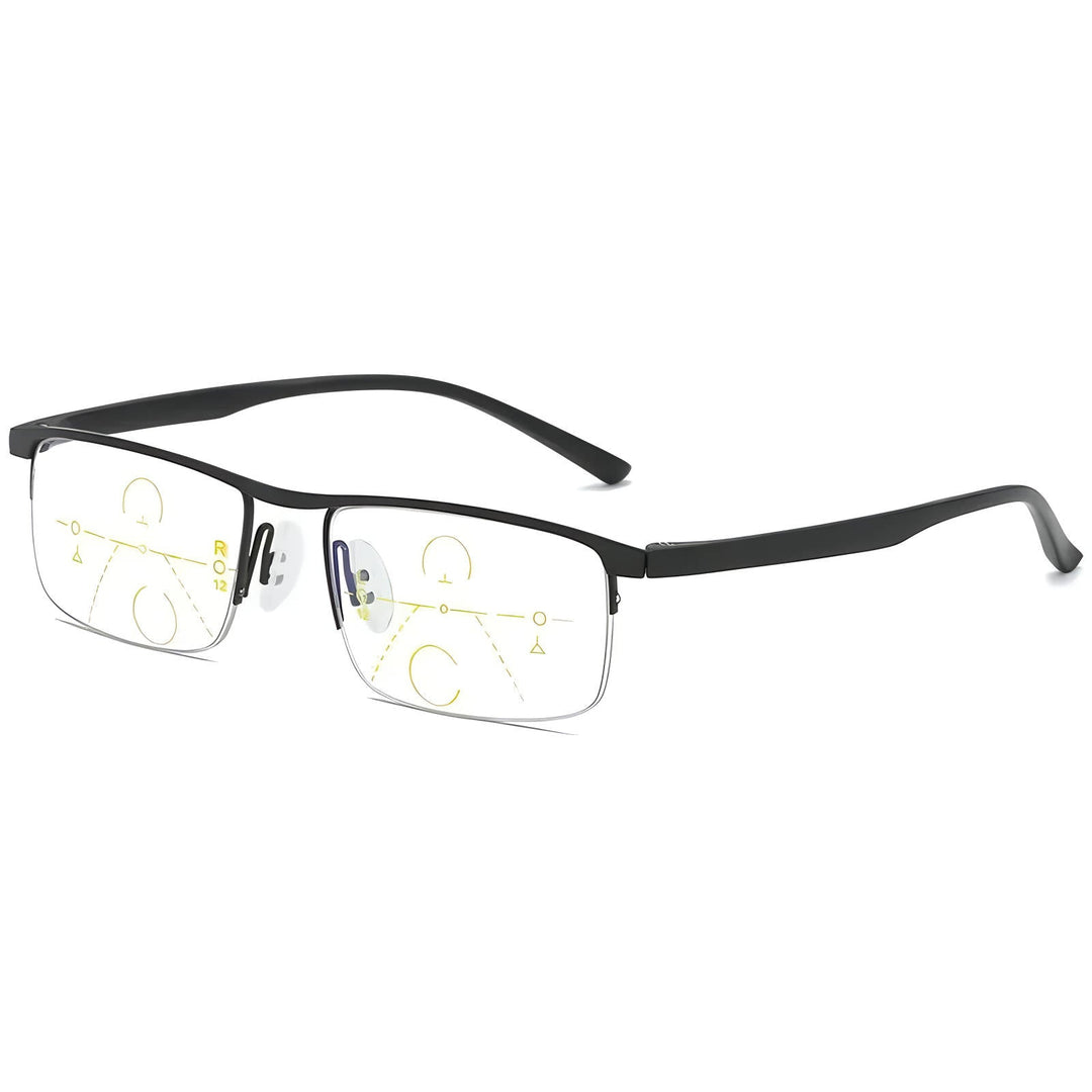 Stylish unisex progressive multifocal reading glasses for sharp near & far vision.