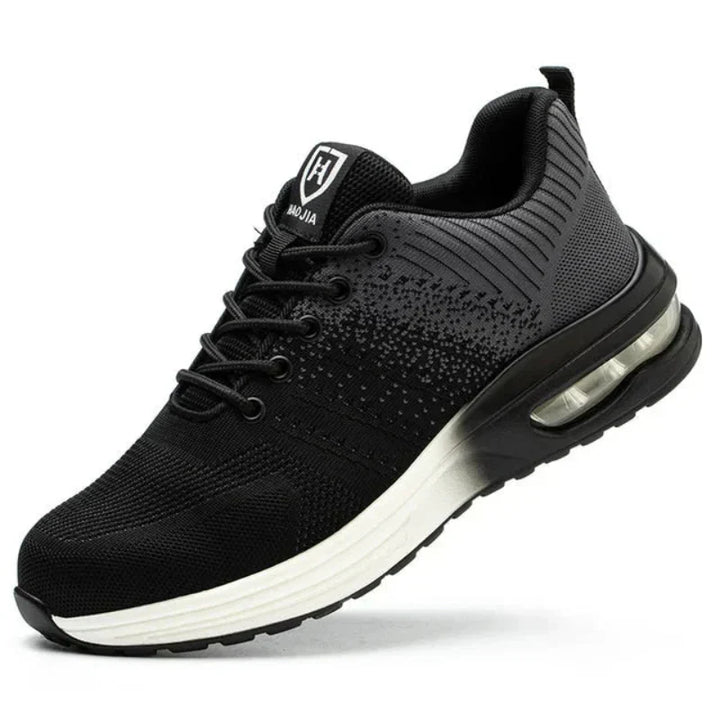 Durable protective footwear: safety sneakers with impact protection and breathable design.