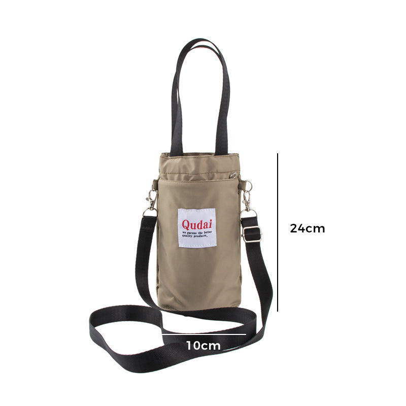 Gym water bottle organizer bag, PU leather, keeps your bottle accessible during workouts.