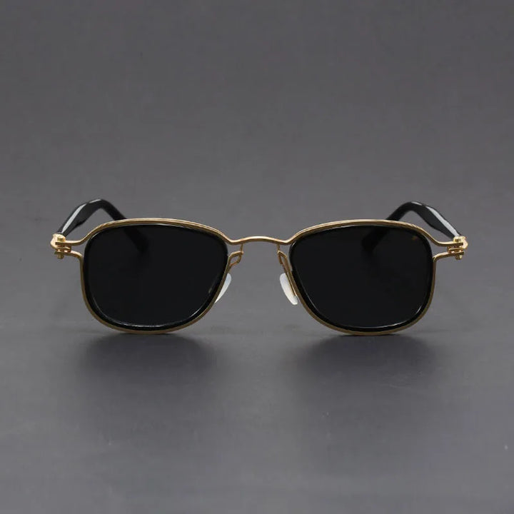 Fashionable unisex rectangular sunglasses, UV400 protection, showcasing a modern design, comfort fit eyewear accessory.