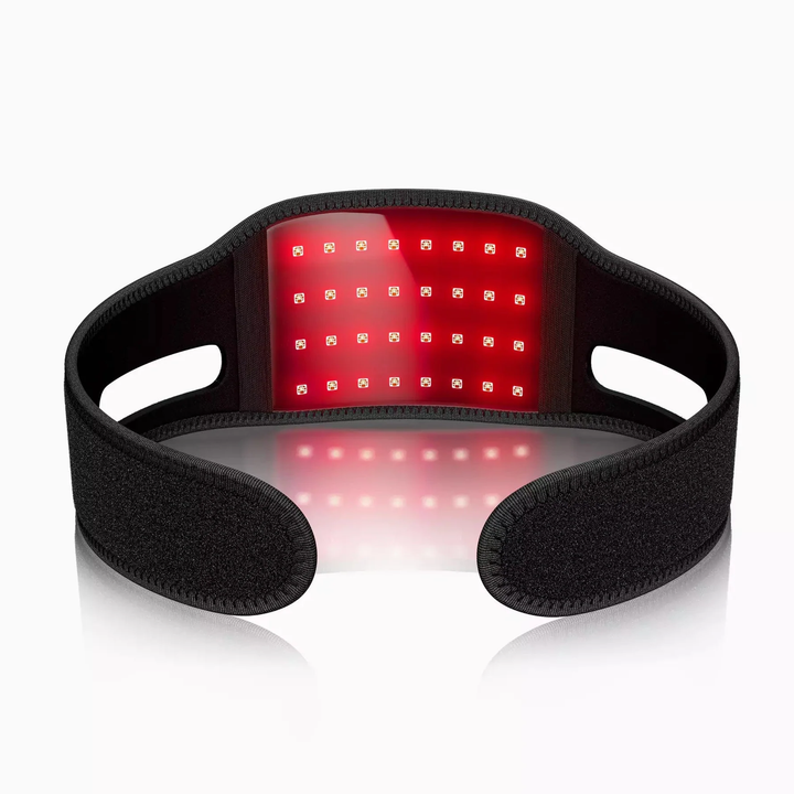 Red light therapy device for a firmer jawline, face contouring, and anti-aging skincare treatment.