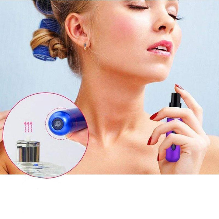 Portable fragrance atomizer, 8ml, matte black, leak-proof design for men & women's travel needs