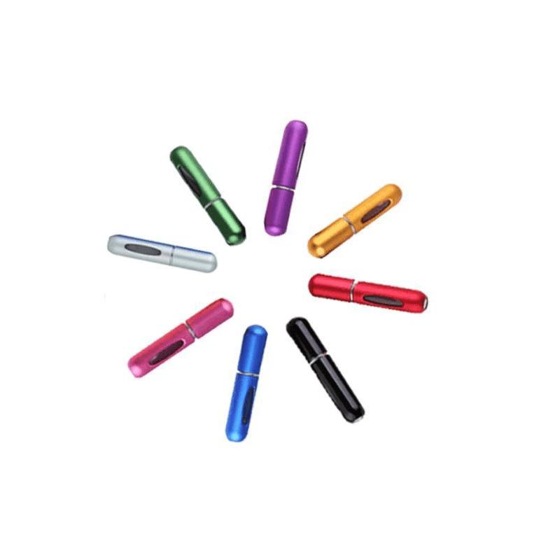 Refillable perfume spray bottle, 10ml, silver aluminum, compact and durable travel accessory