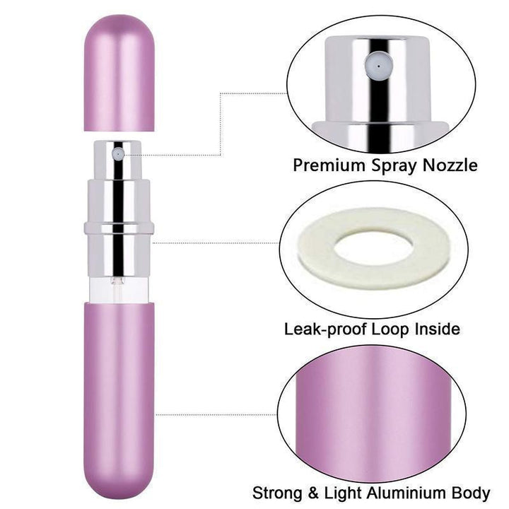 Unisex travel-size perfume dispenser, colorful set, 5ml each, ideal for carrying multiple scents