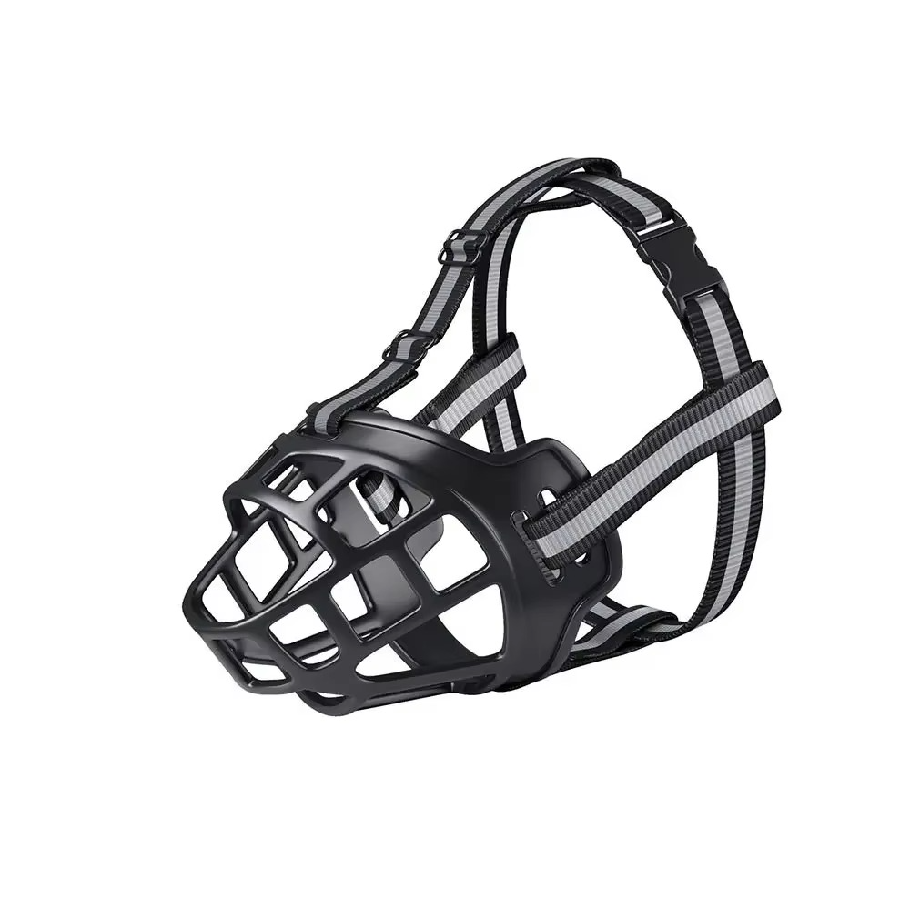 Durable, reflective dog muzzle for active dogs. Breathable & water-friendly for outdoor gear and safe walks.