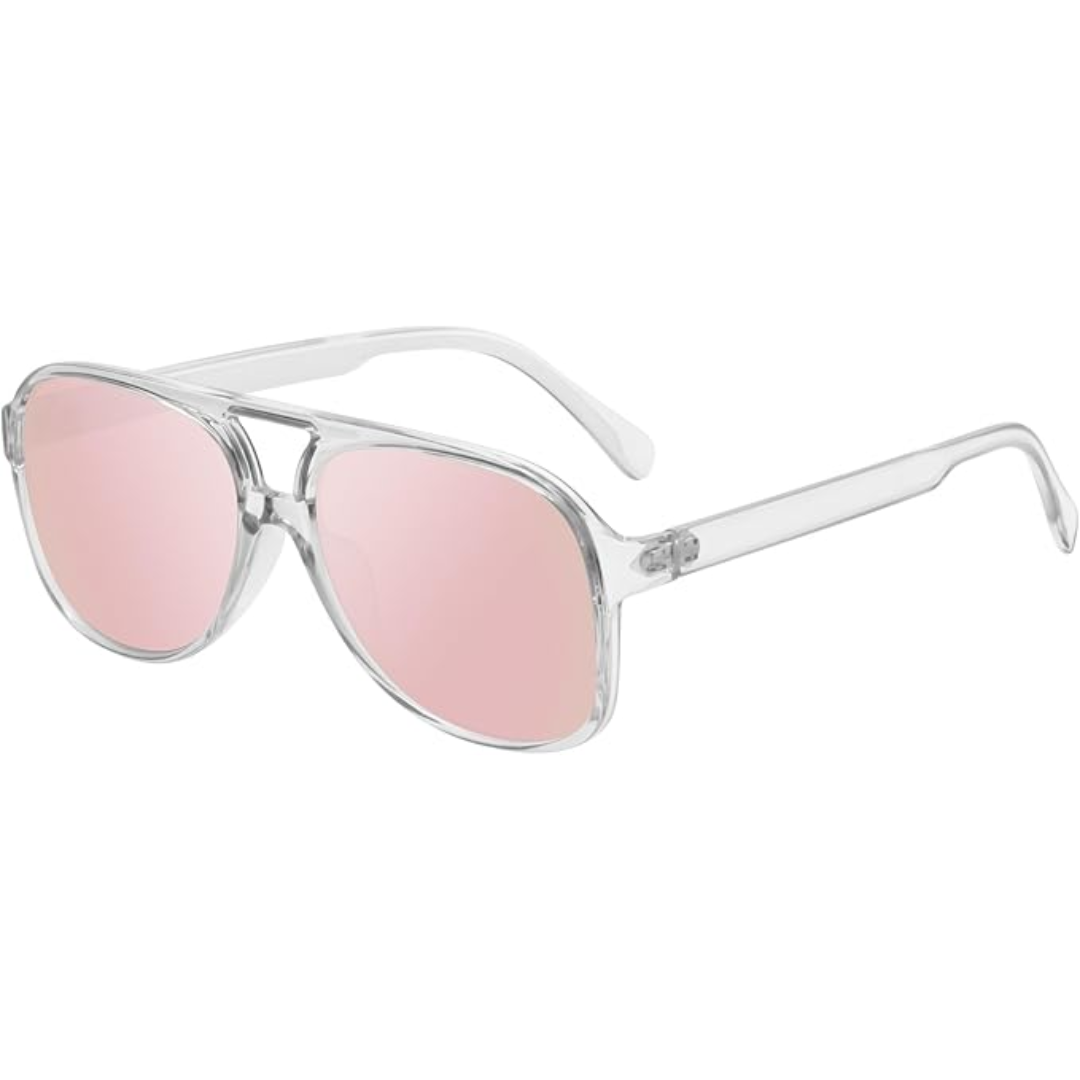 Fashionable vintage aviator sunglasses, unisex design, providing complete UV400 sun protection.