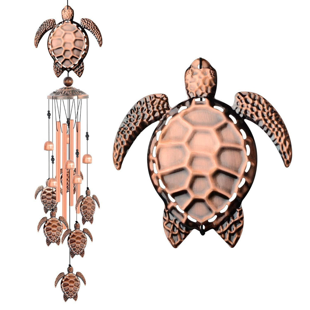 Unisex Retro Bronze Animal Wind Chime, outdoor garden decor with animal figures, handmade, vintage style