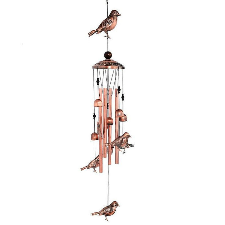 Bronze wind chime, animal motif, ideal for outdoor decoration, handmade quality, classic retro look